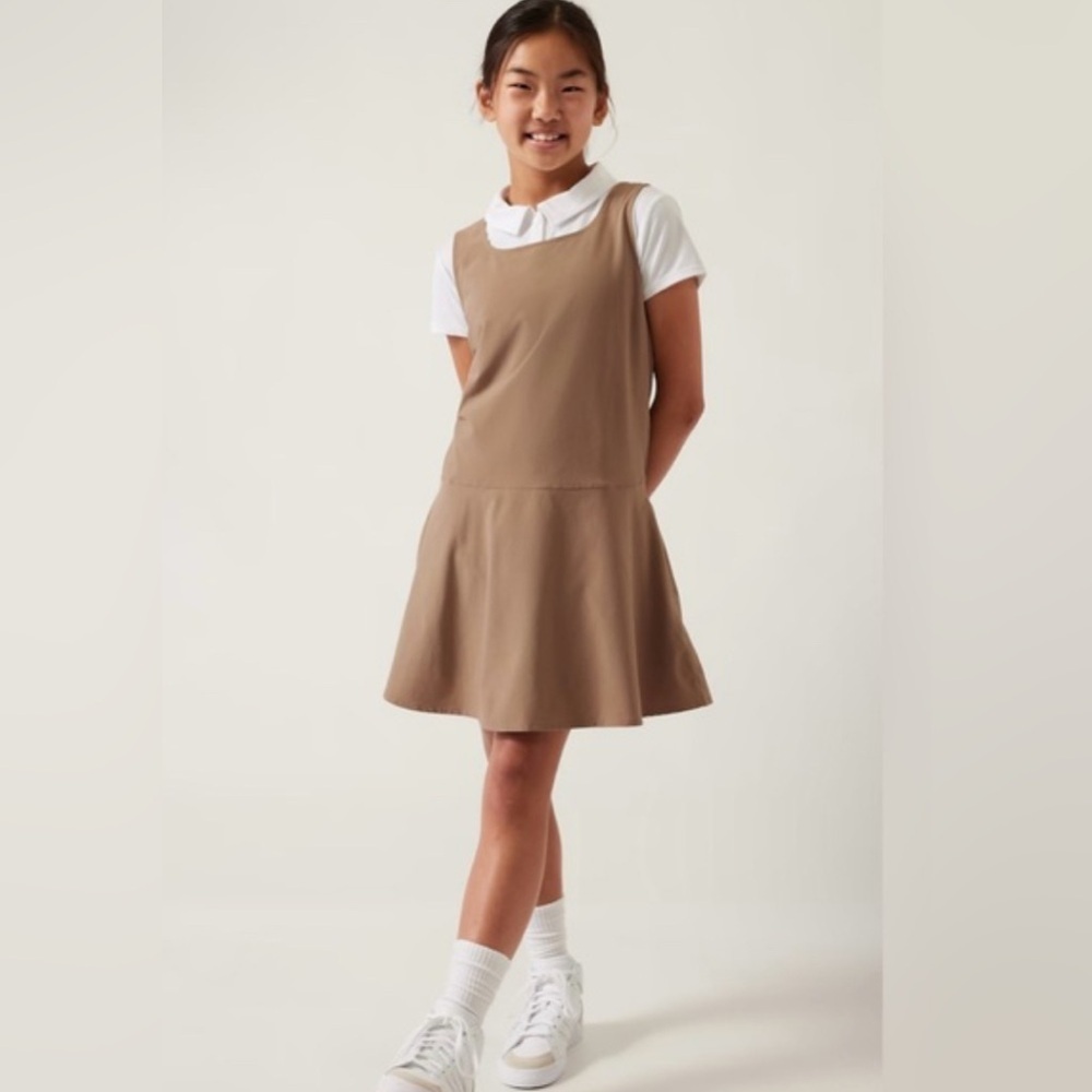 NWT Athleta Girl School Day Brownstone Beige Dress Size XL/14 (#881863)